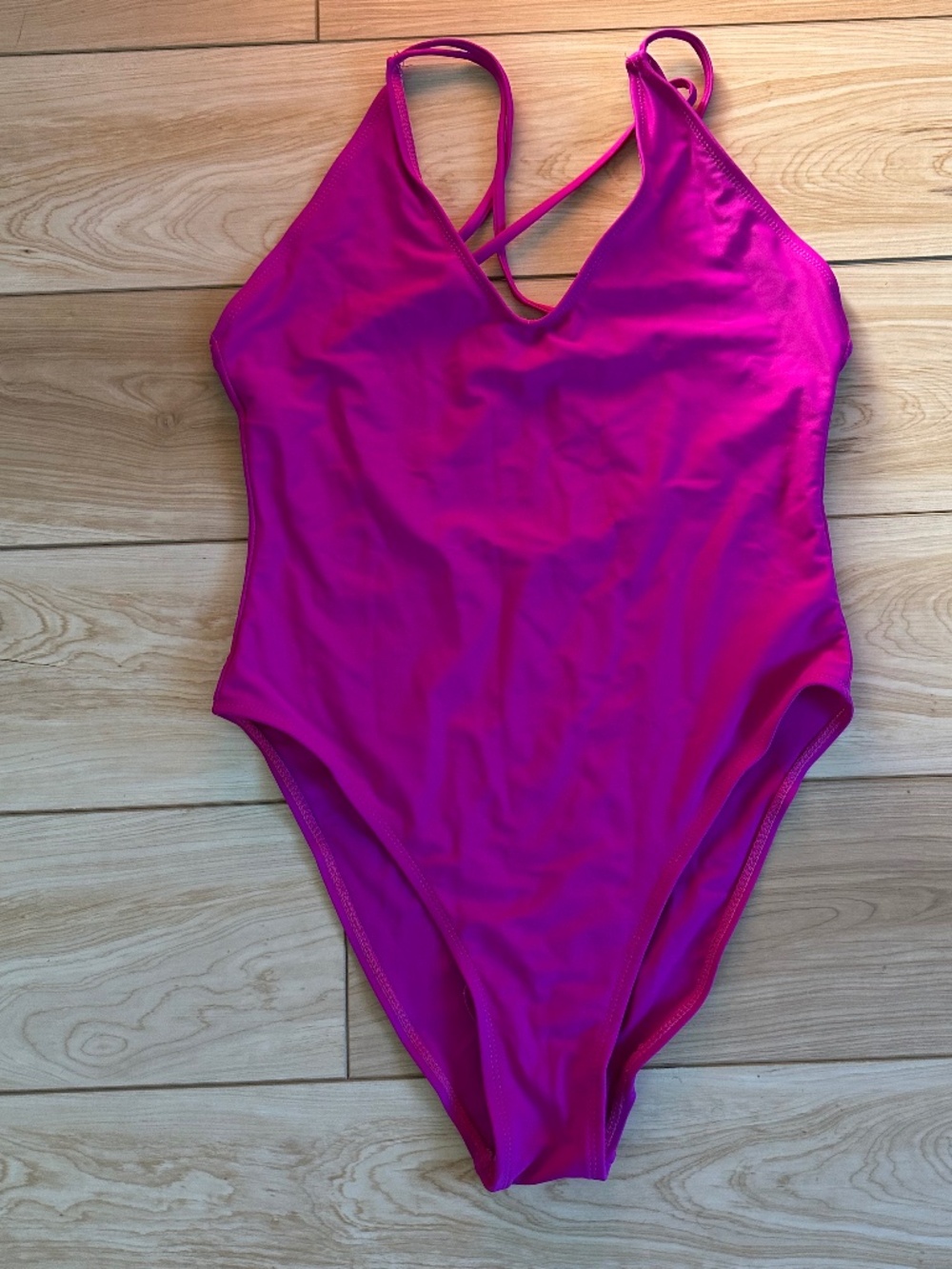 Orchid bright pink one-piece swimsuit - Sz. L